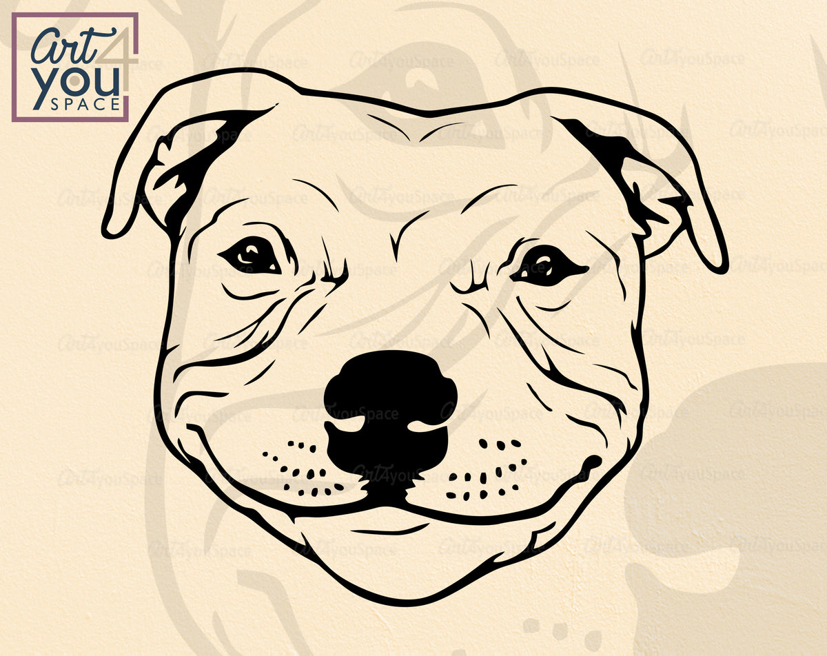 Pitbull Bully Dog Face Download Svg Png Hiking Pittie Dogs 