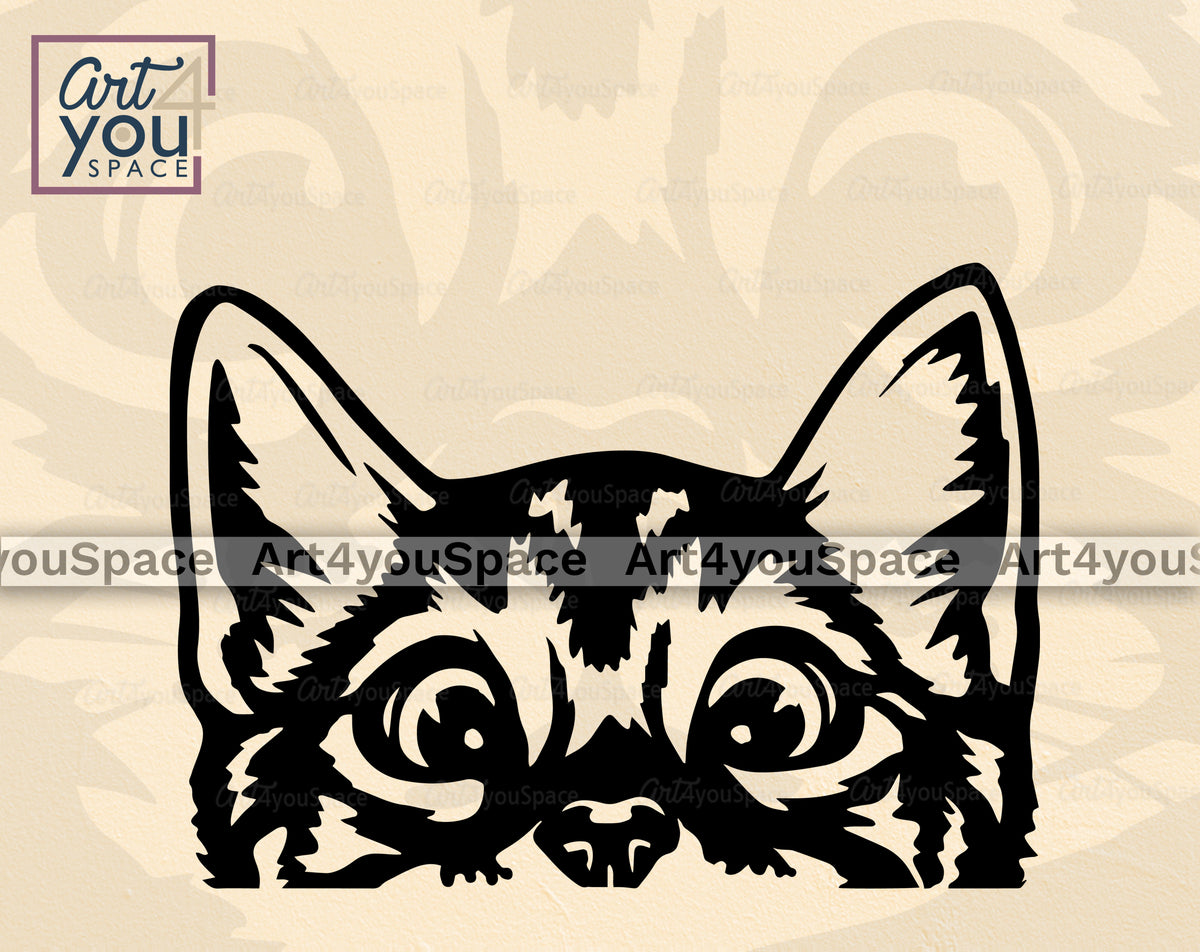 Premium Vector  Peeking cat health icon