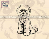 Bichon Frise sitting pose svg