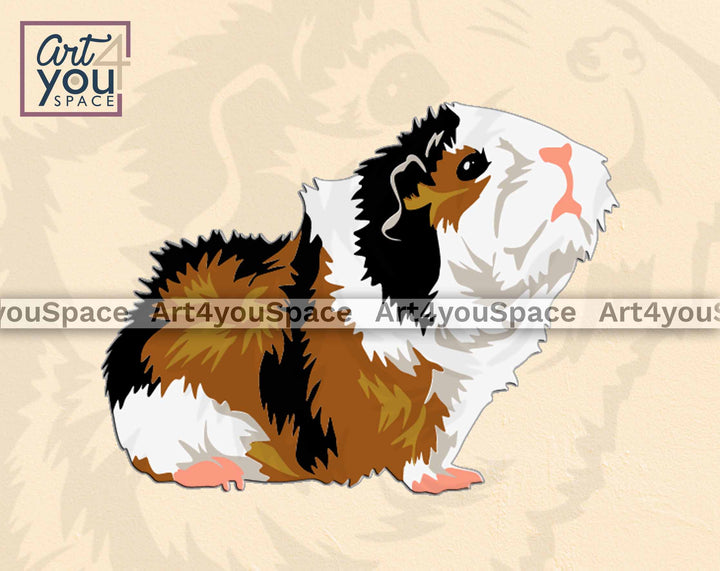 abyssinian guinea pig colorful svg clipart