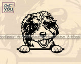 aussiedoodle peeking svg