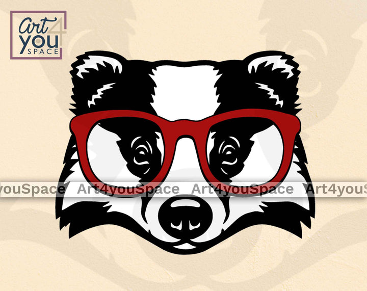 badger with glasses sublimation png file