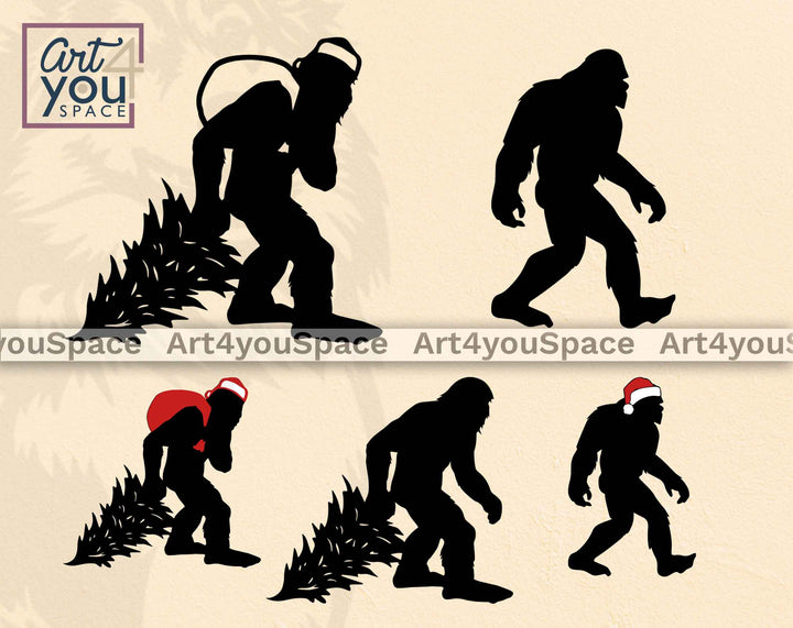 bigfoot christmas svg