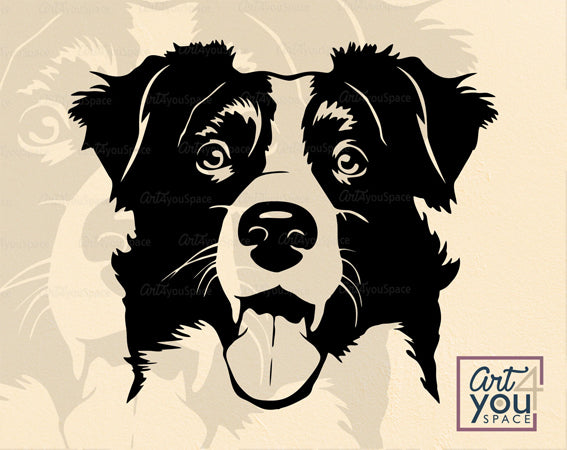 cute border collie svg