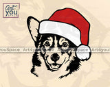 corgi santa hat svg