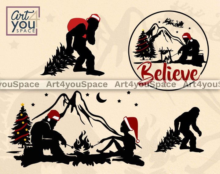 Bigfoot Christmas SVG set