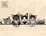 cats in peeking pose svg