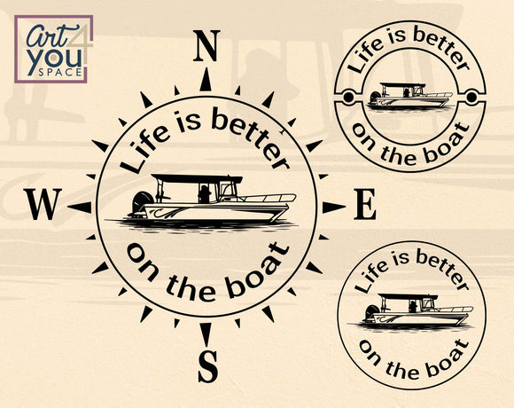 life is beeter on the boat svg