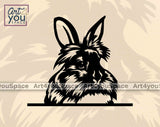 peeking Lion Head rabbit svg