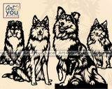 Shetland sheepdog sitting svg set