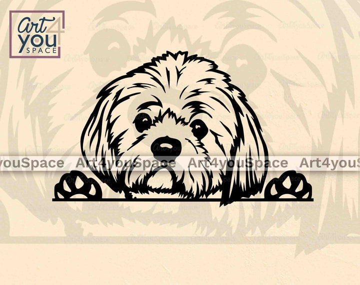 Shih Tzu Peeking Svg