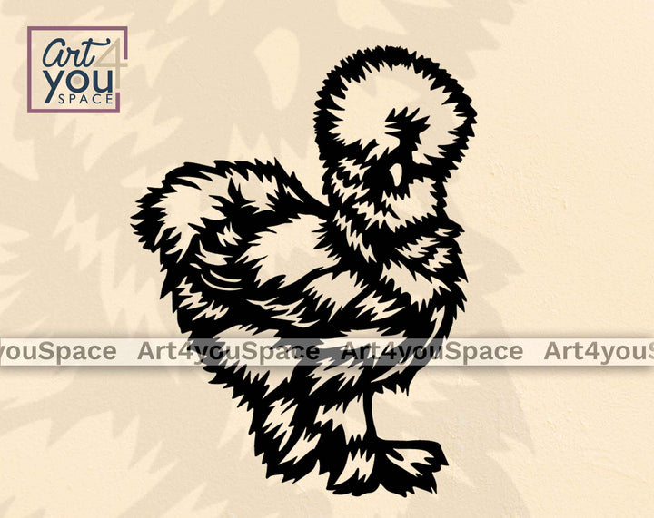 silkie chicken laser cut file