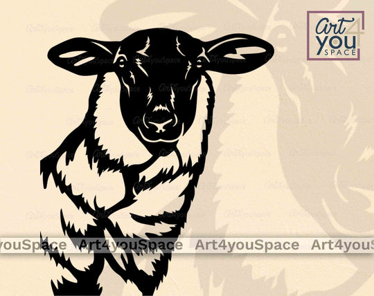 Buy Suffolk Sheep Peeking Cut File SVG, DXF, PNG – Art4youSpace