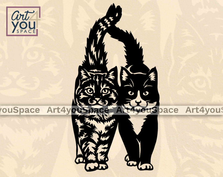 two cats svg