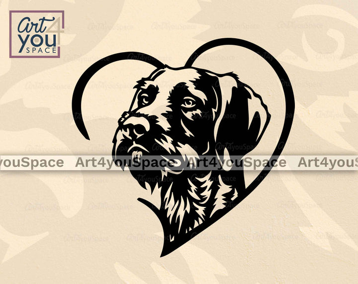 German Wirehaired Pointer Face Vector