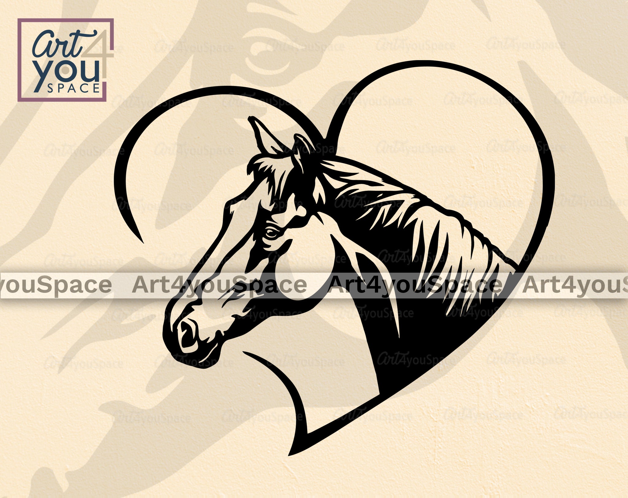 Horse SVG Heart SVG, Digital Download Horse SVG, I Love Horses Svg
