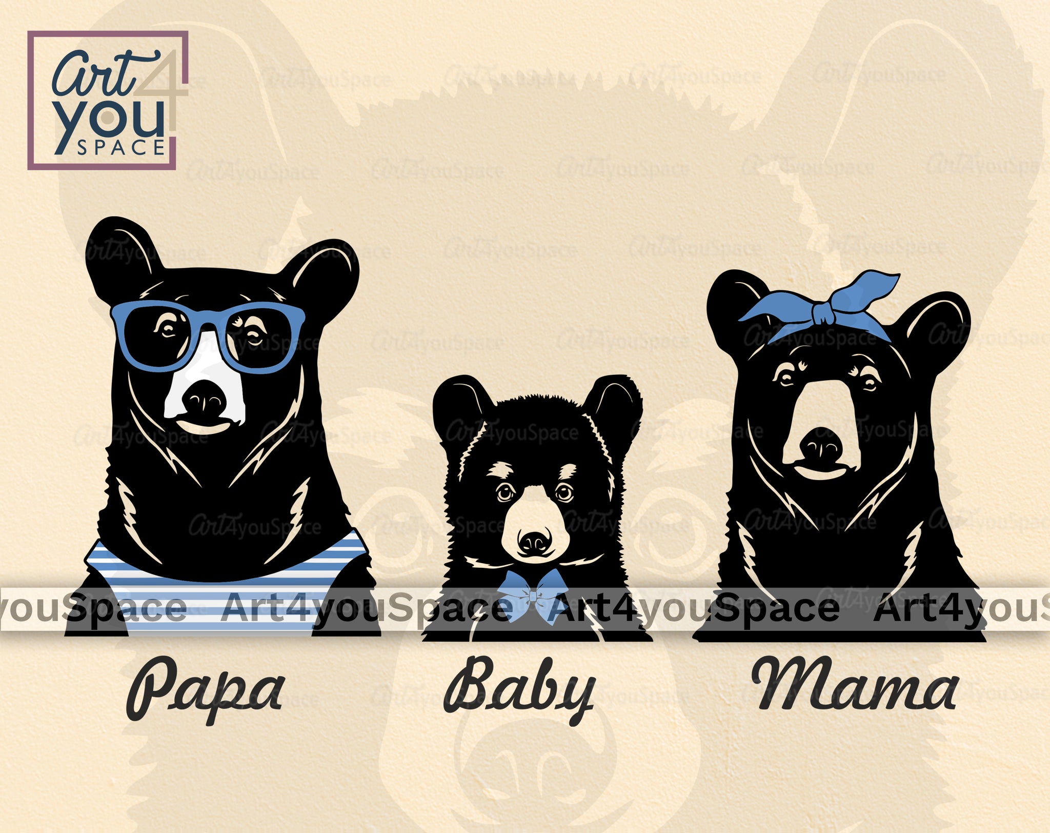 Papa Bear SVG, Bear Family Silhouette, Grizzly (1349170)