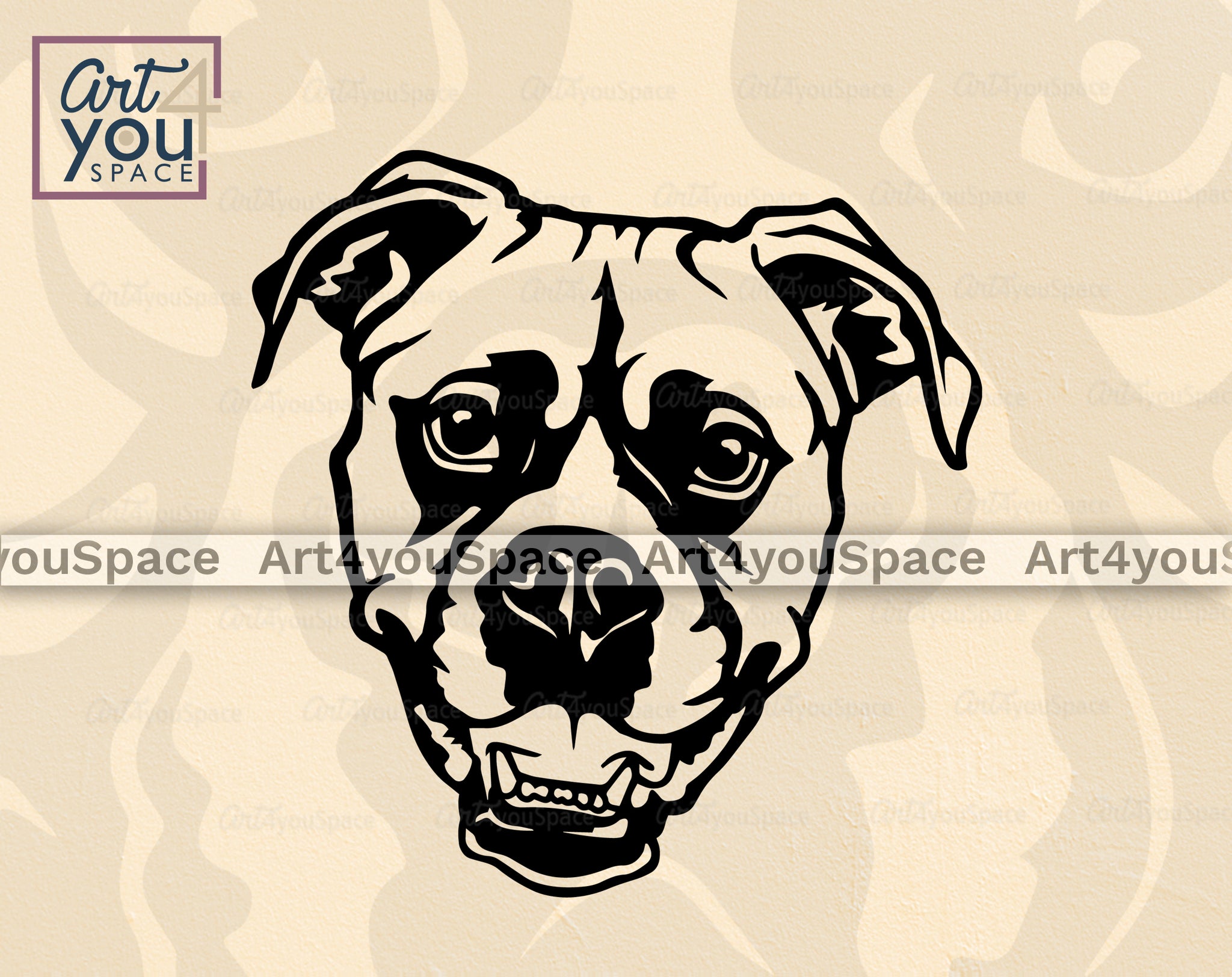boxer dog clipart black and white