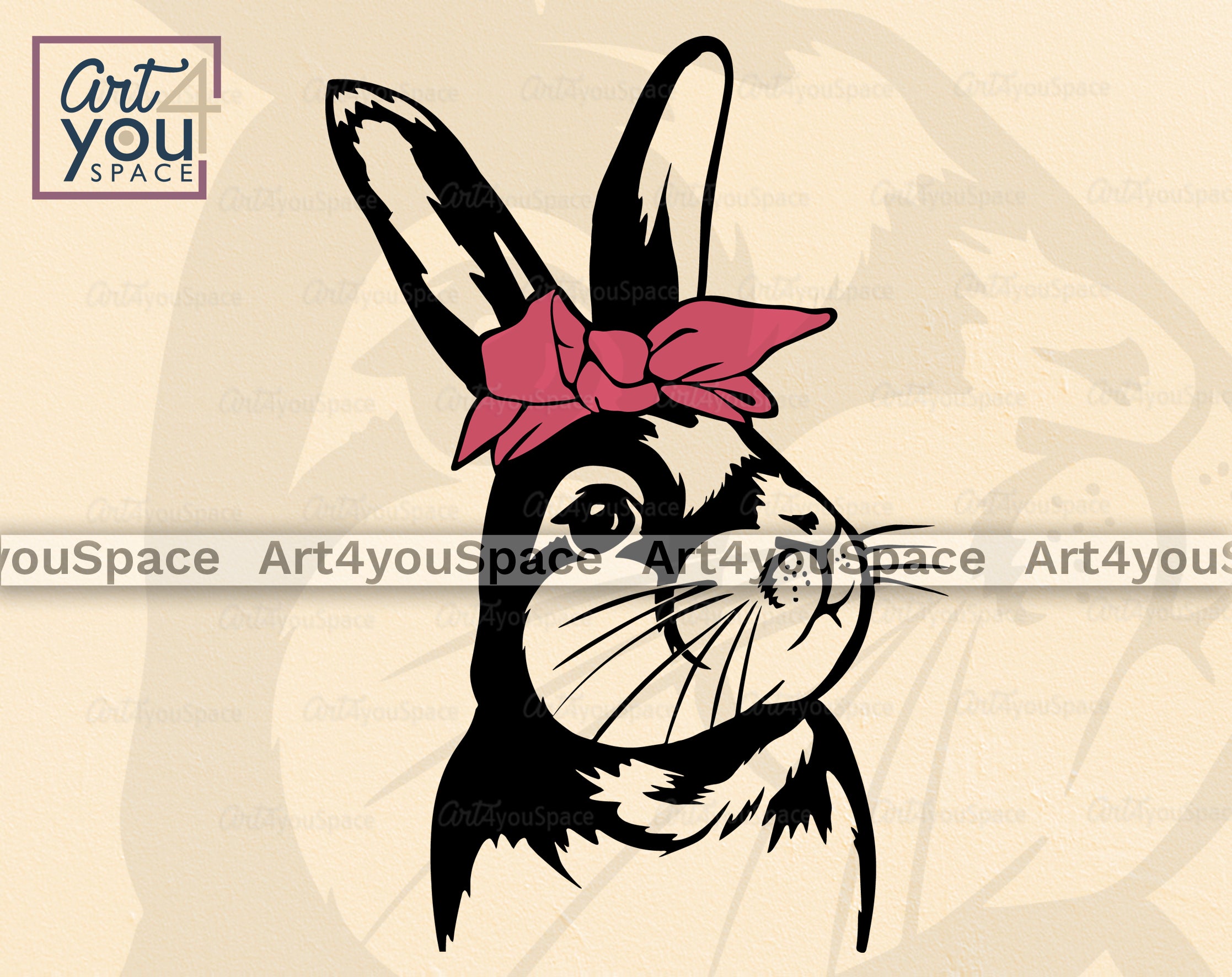 Buy Funny Rabbit With Bantana SVG DXF PNG Art4youSpace