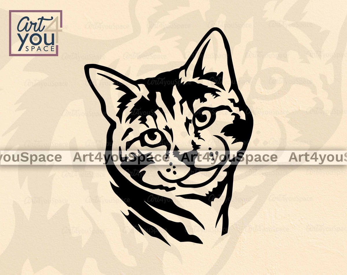 Buy Walking Tabby Cat SVG, DXF, PNG – Art4youSpace