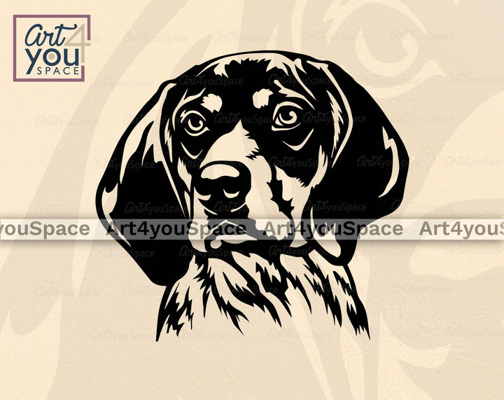 coonhound dog face vector