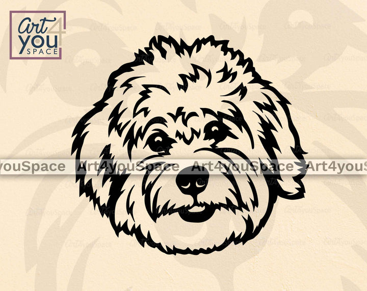 Coton de Tulear face SVG File