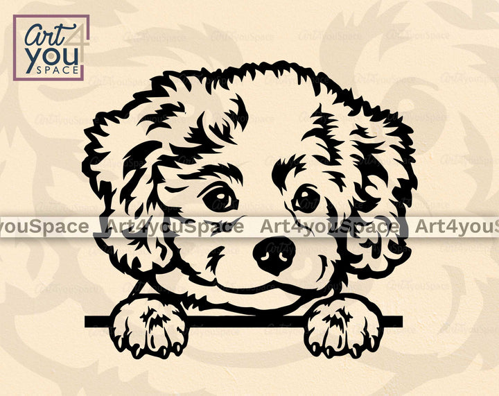 cute Cavachon puppy svg file