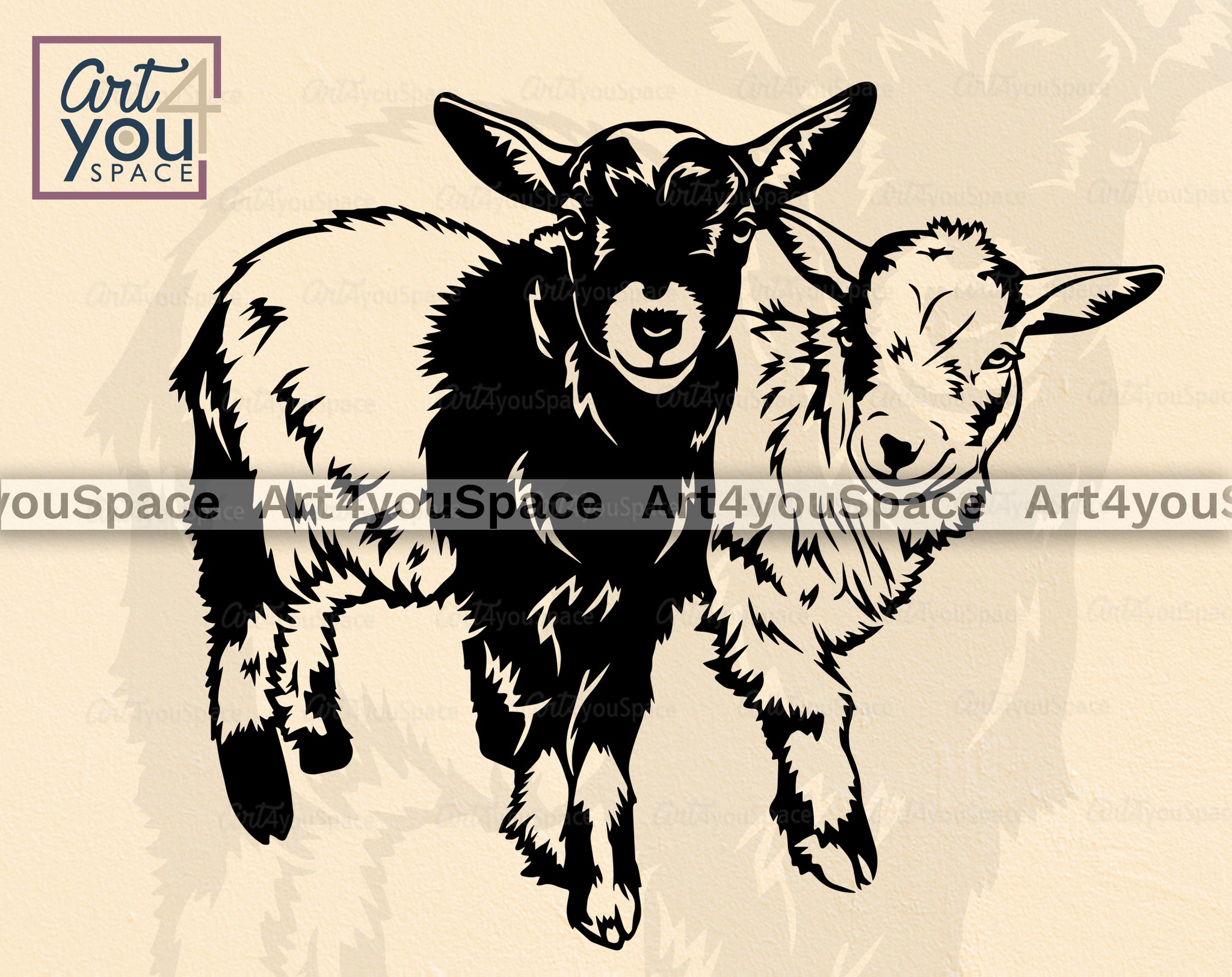 cute baby goat clipart