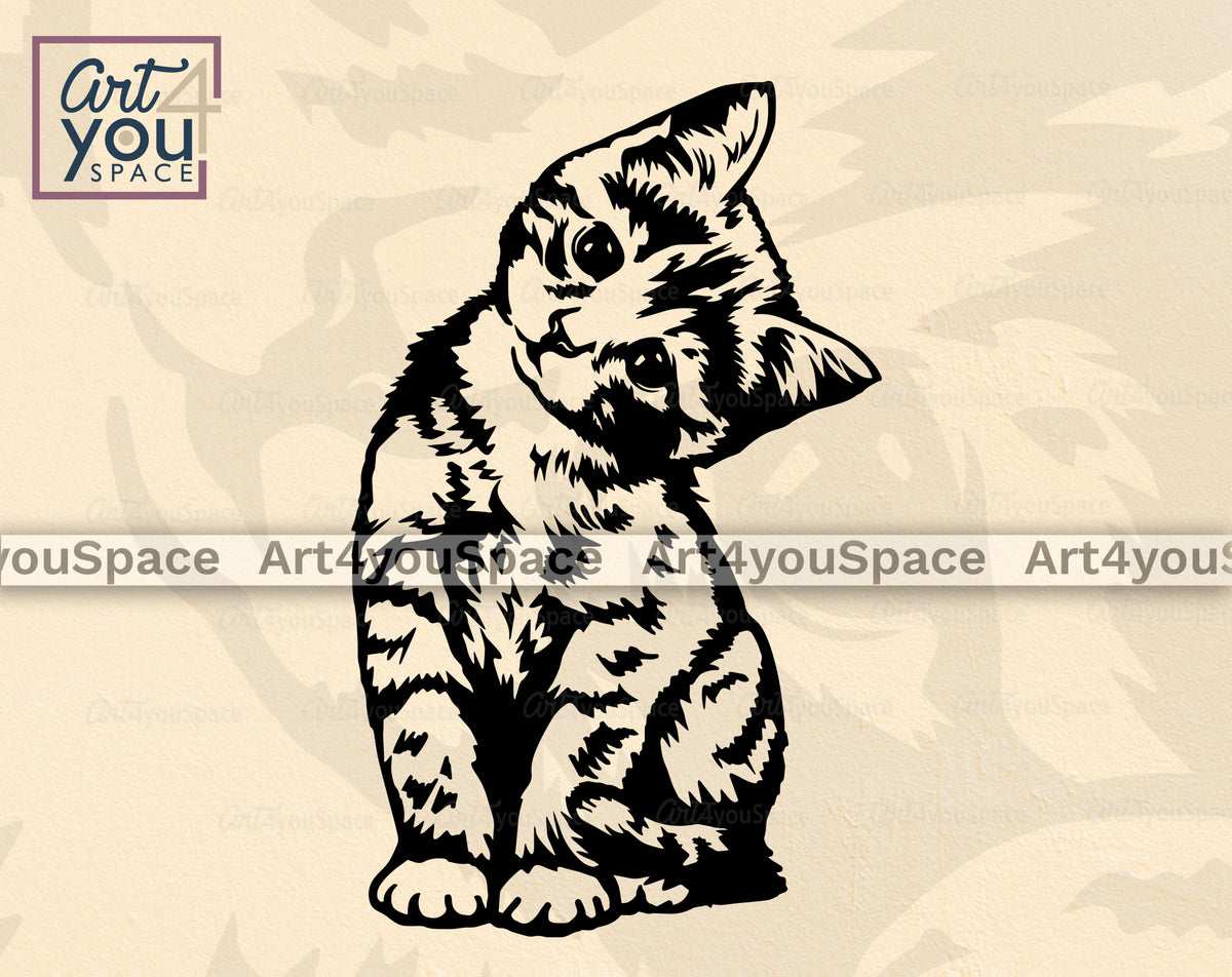 Buy Little Cute kitty SVG, DXF, PNG – Art4youSpace