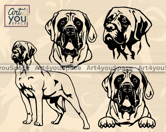 English Mastiff SVG