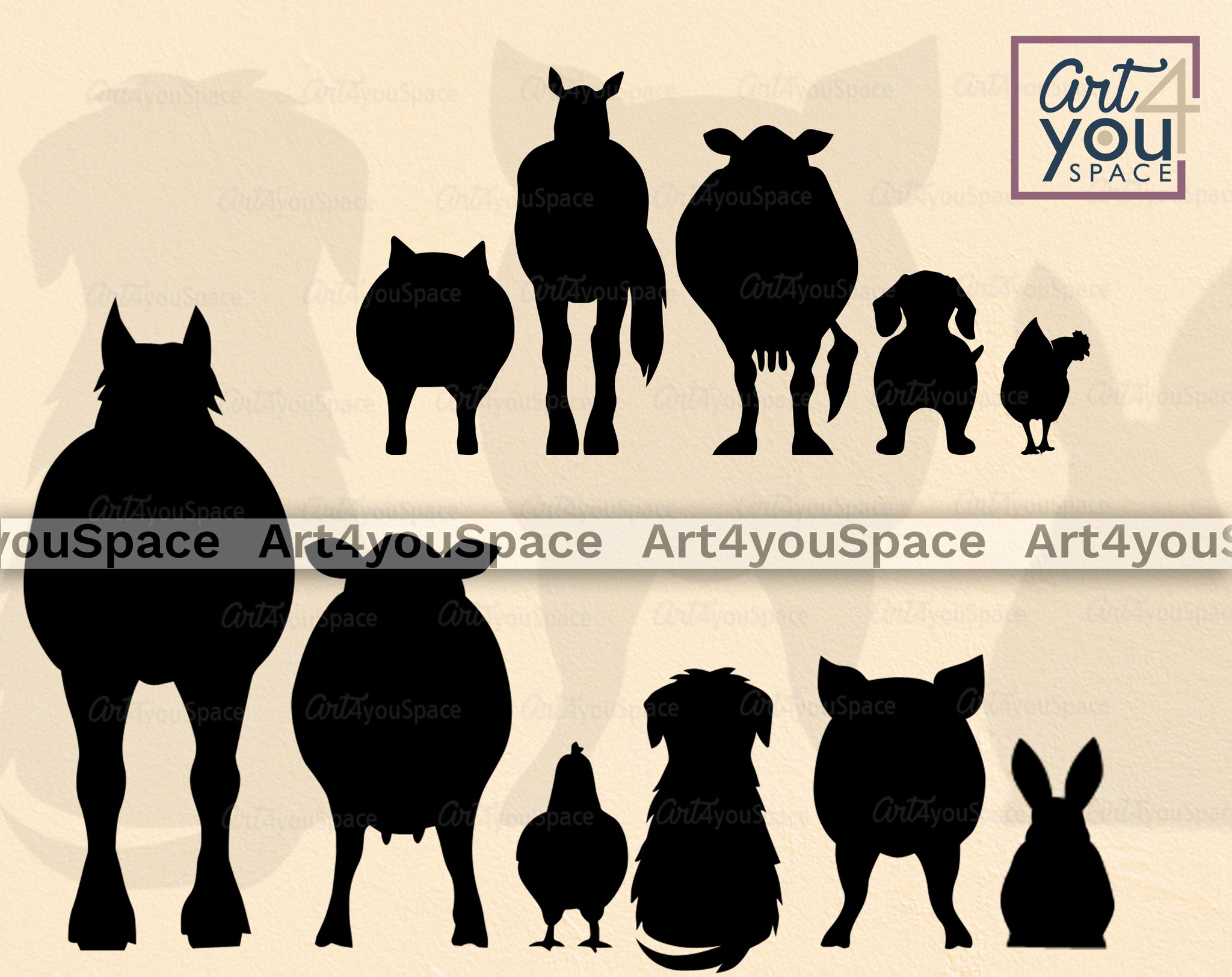 farm animal silhouettes