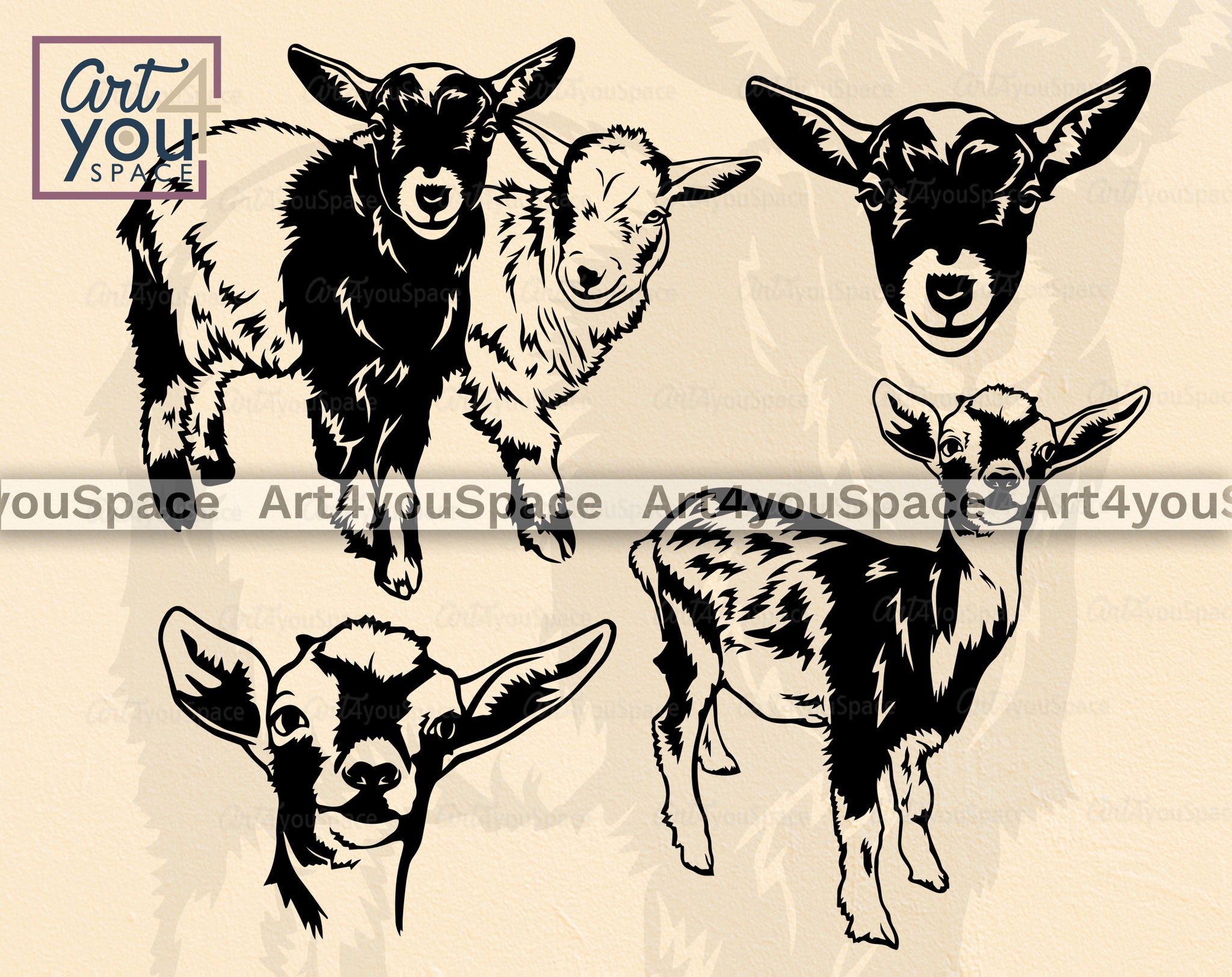 goat outline clipart letters
