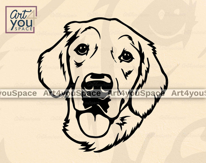 Golden Retriever Face Svg File