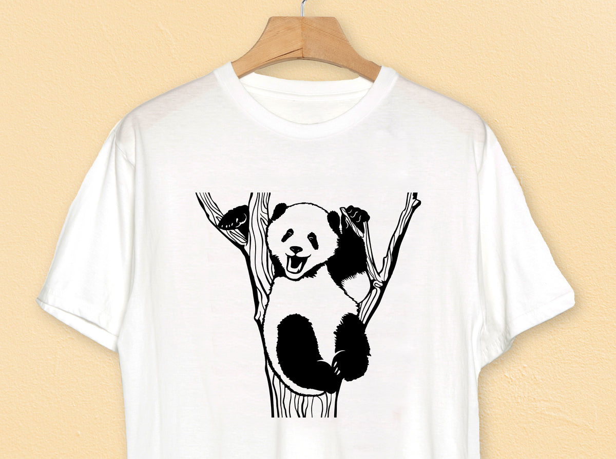 Cute Panda Bear On Tree SVG, PNG DXF, Animal Clipart Download, Cricut ...