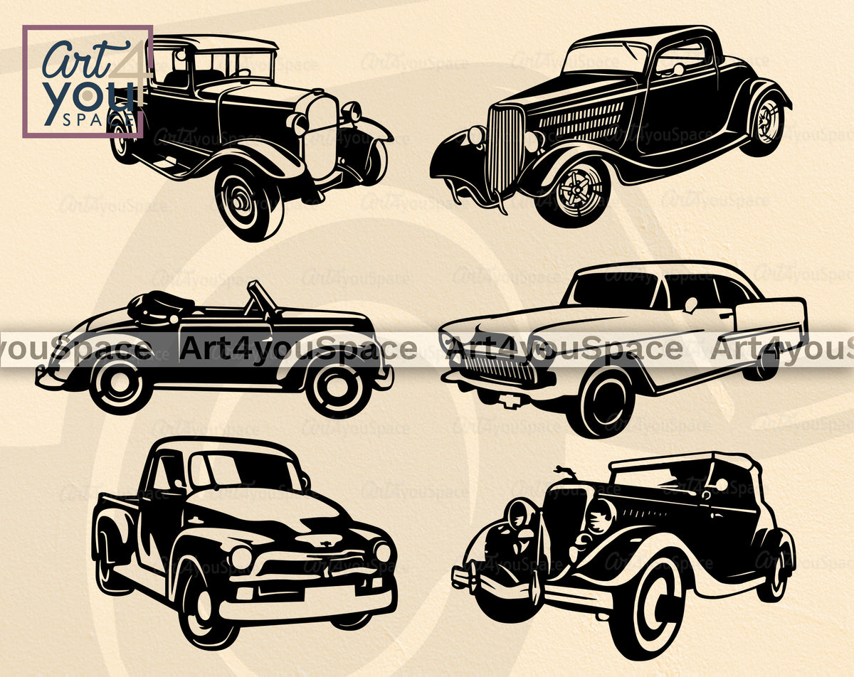 Buy Old Car SVG SVG, DXF, PNG – Art4youSpace