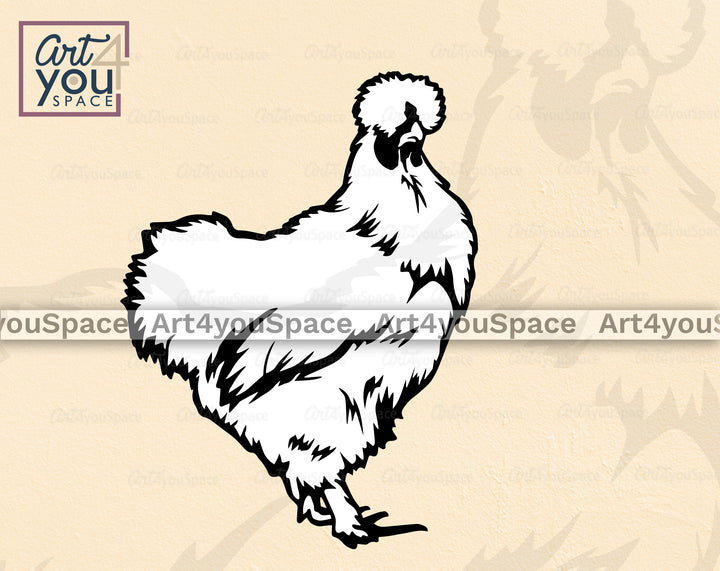 Silkie Chicken DXF