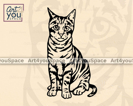 Buy Sitting Cat SVG, DXF, PNG – Art4youSpace