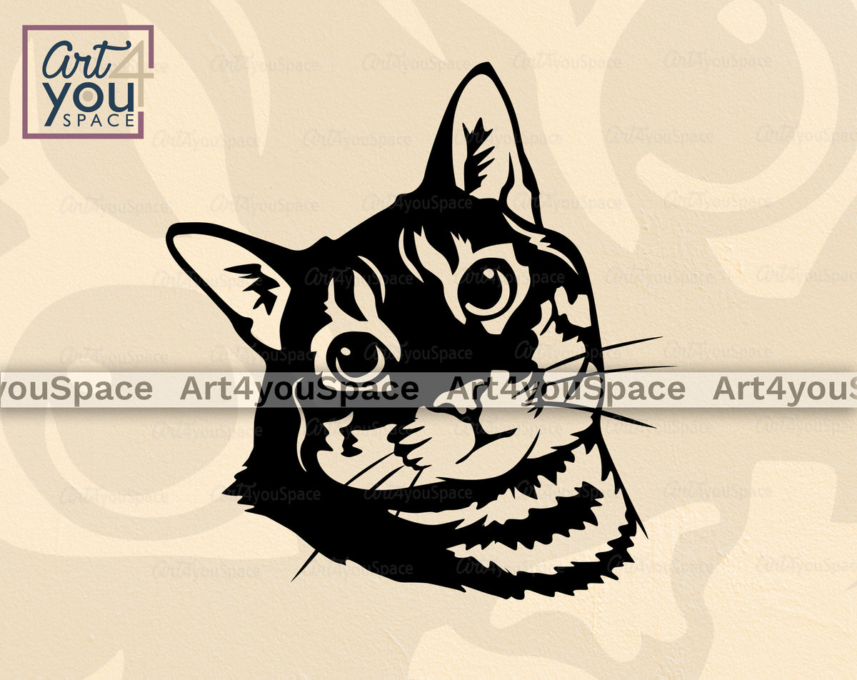 Buy Tabby Cat SVG, DXF, PNG – Art4youSpace